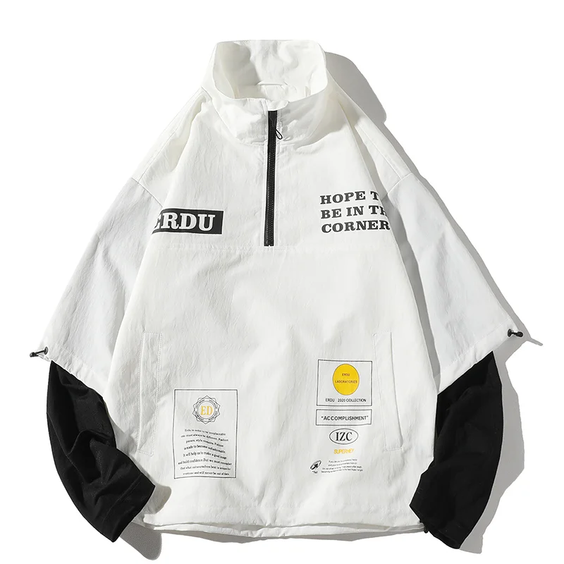 Мужская осенняя куртка бомбер с воротником стойкой и лентами|Мужские куртки| |