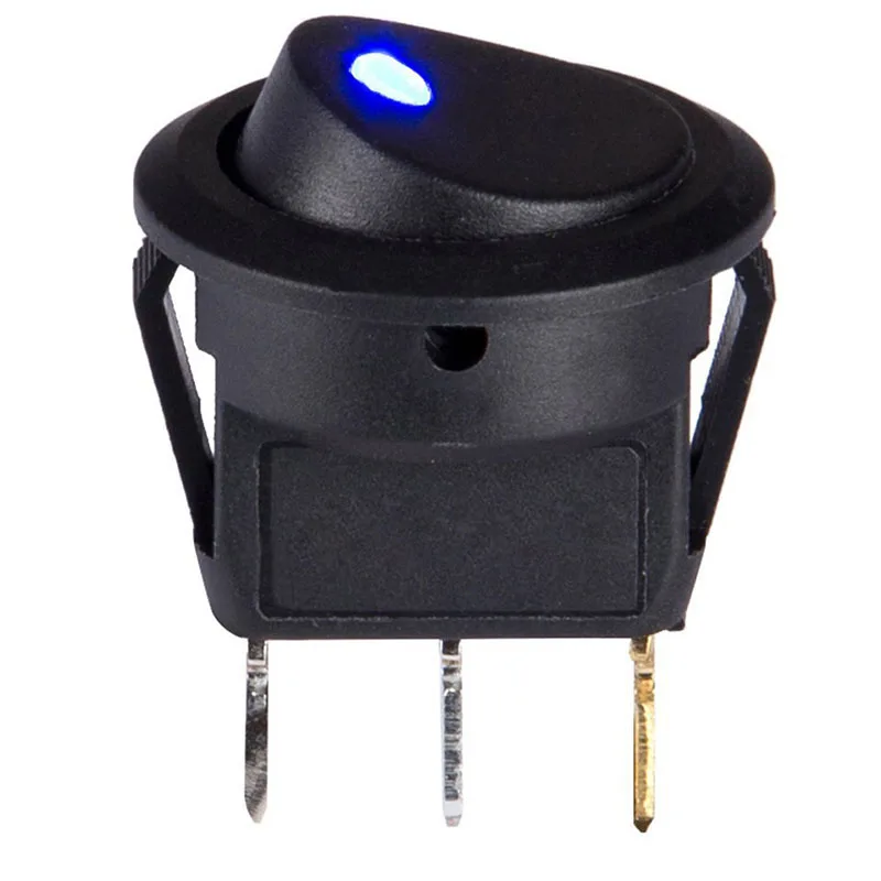 HOT 5Pcs/10Pcs Toggles 20A 12V Round Rocker Toggle Switch Blue LED SPST ON/OFF Switches New NDS | Обустройство дома