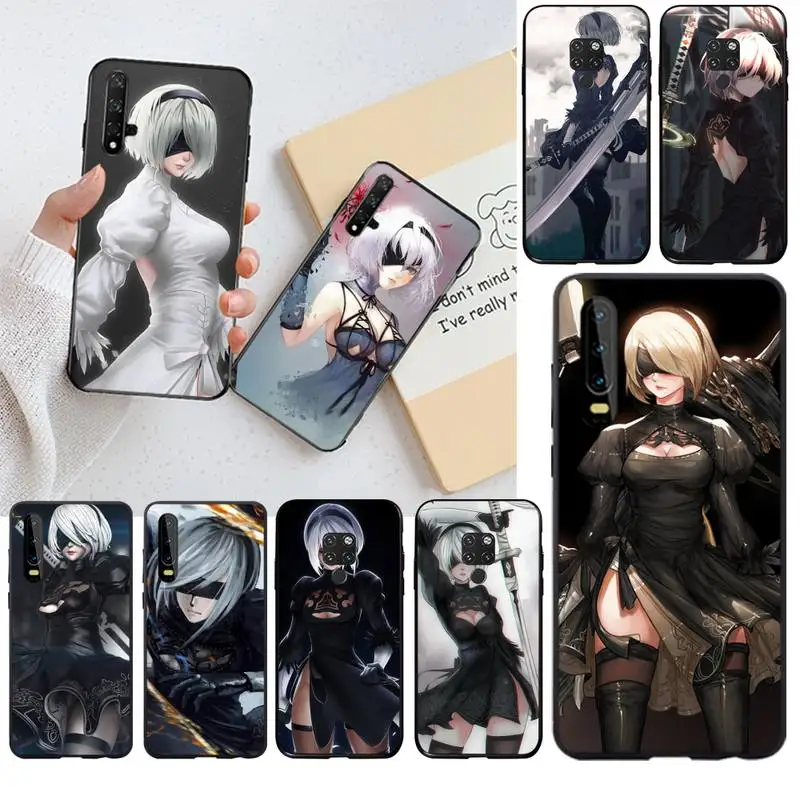 

YJZFDYRM Nier Automata Soft black Phone Case for Huawei P40 P30 P20 lite Pro Mate 30 20 Pro P Smart 2019 prime