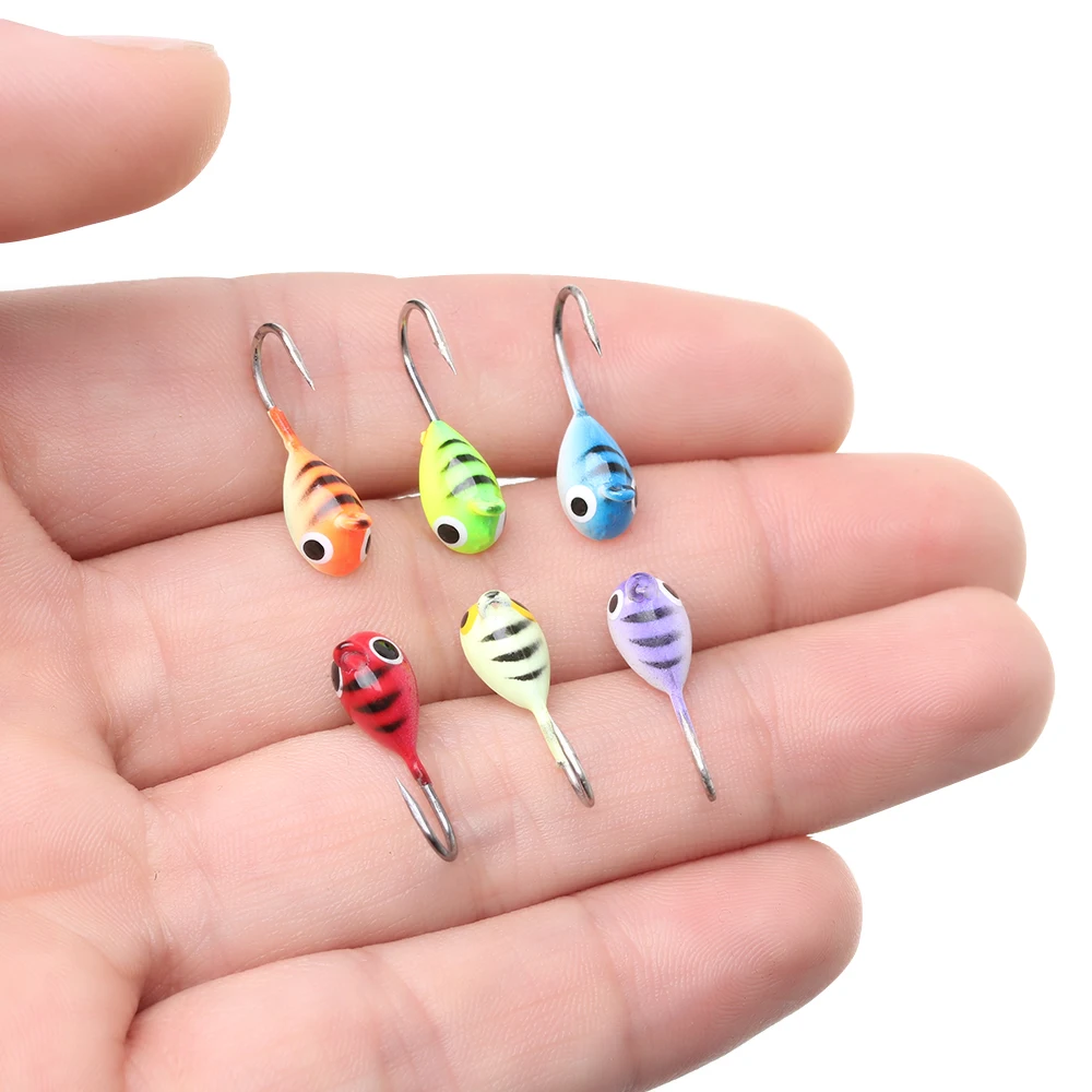 6 штук металлическая приманка со свинцовым крючки Мини в форме Кита для зимней