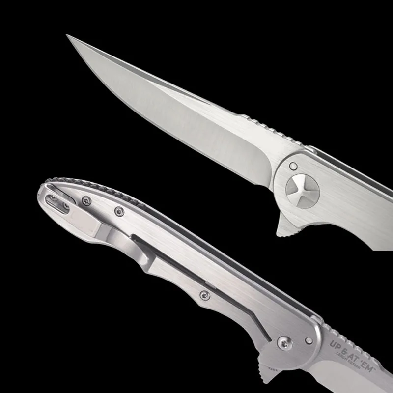 OEM Качество 7076 EDC Складной нож ручка из нержавеющей стали с 8cr13mov стальным лезвием Карманный Походный рыболовный нож Инструменты