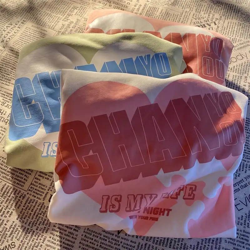 

Korean Version New Love Puzzle Print Round Neck Thin Sweater Sweatshirt Women Designer Sweatshirt