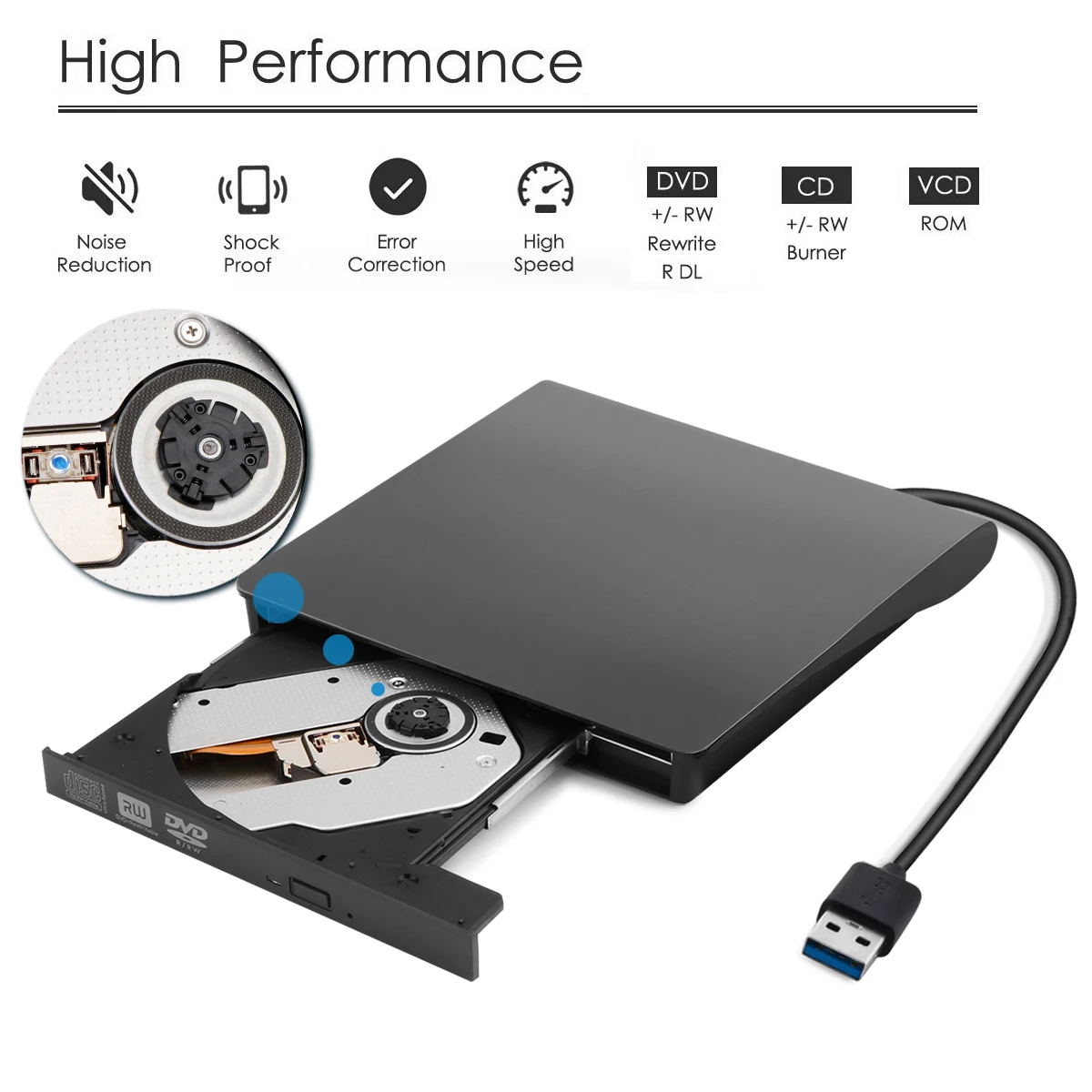 

NEW External DVD Drive Protable External DVD Drive USB 3.0 High Speed Interface External DVD Drive Protable External DVD Drive