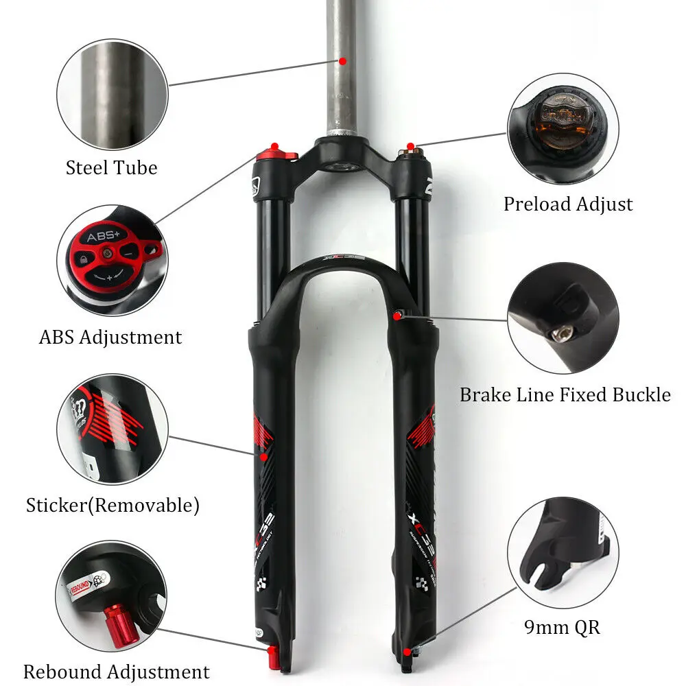Вилка для горного велосипеда 100 мм путешествий отскок предварительная нагрузка