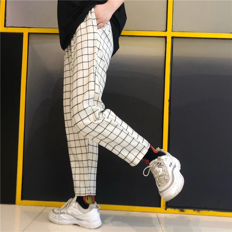 Heydress винтажные лоскутные брюки Харадзюку женские мужские брюки эластичные брюки с высокой талией корейские повседневные Прямые брюки