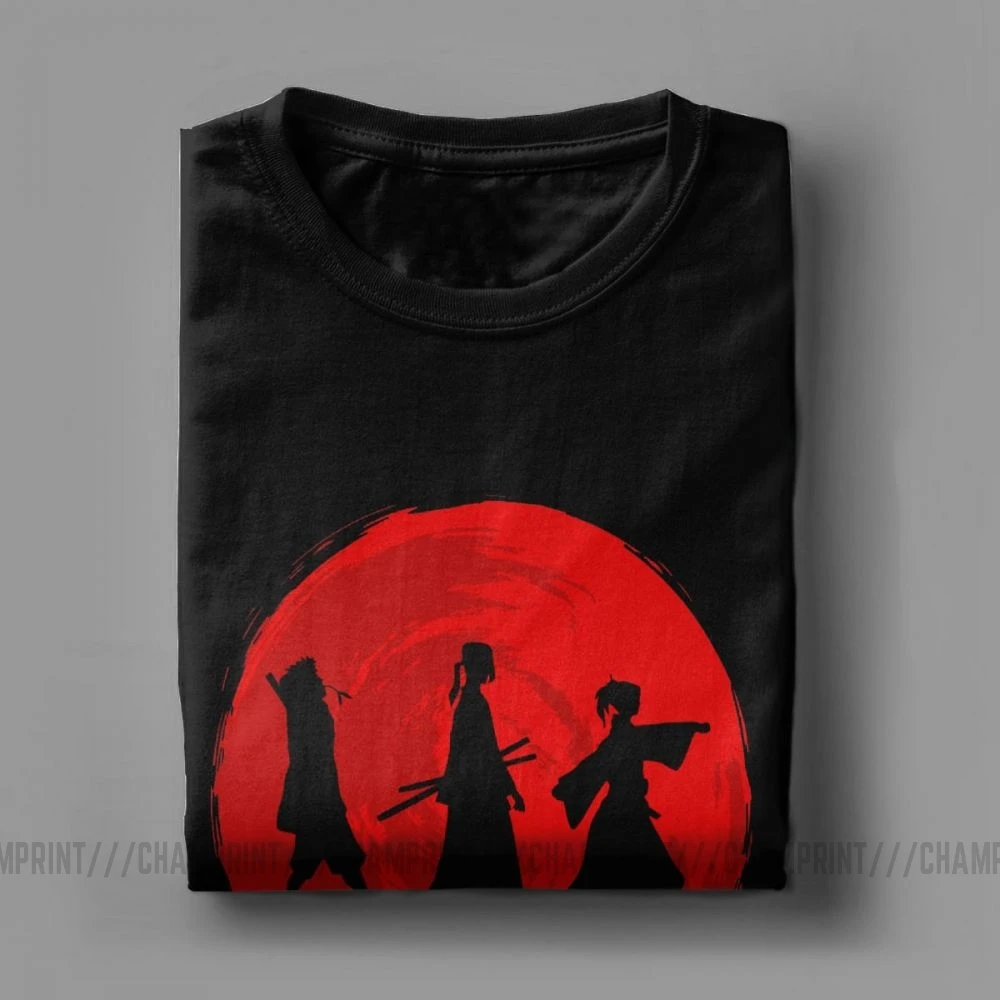 Творческий самурая чамплу манга футболки с аниме рисунком для мужчин круглым