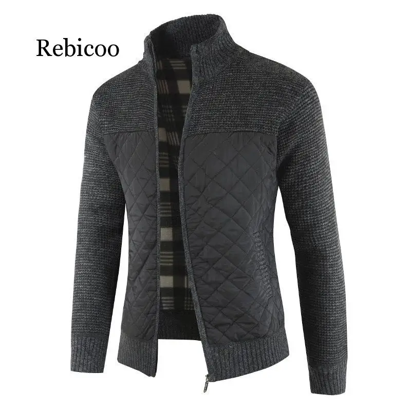 

2019 winter new men's fashion youth color matching thick warm long-sleeved sweater men's tide casual sweater