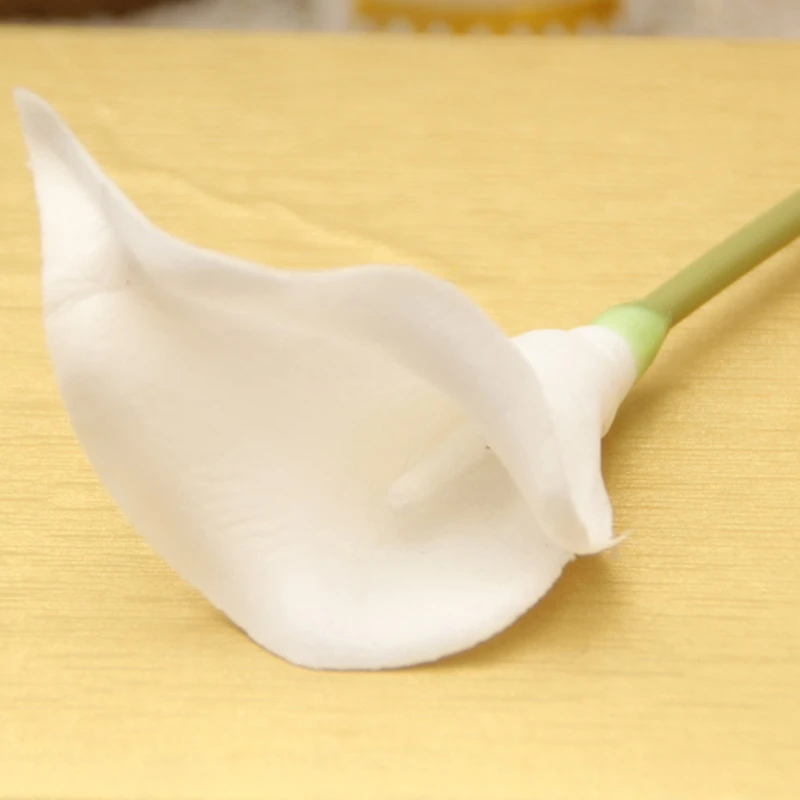 

Q0KF 10 стеблей слоновая кость реальные сенсорные искусственная Калла Лилия Свадебный букет невесты