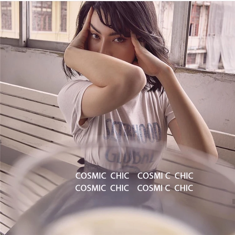 Cosmicchic, осенняя Феминистская футболка, короткий рукав, с буквенным принтом, хлопок, лен, футболка с принтом Sisterhood Global, футболка