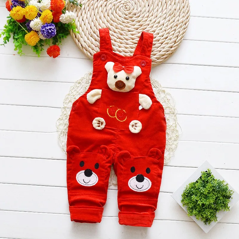 

Spring Autumn Kids Overalls Jumpsuit Baby Girls Boys Strap Cartoon Bear Pants Children Trousers Outfits
