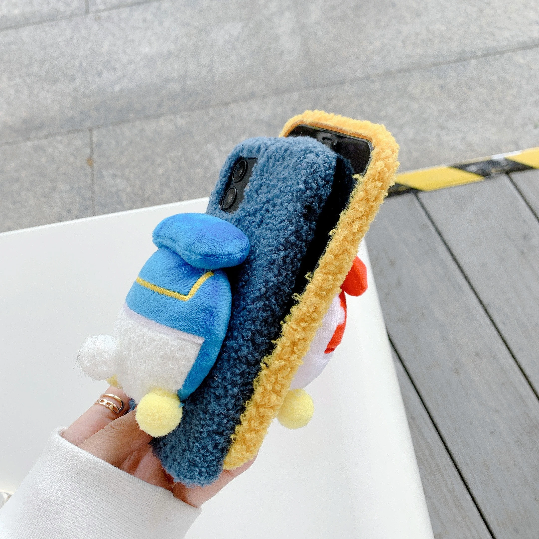 

Cartoon Kwaii Cute Winter Warm Plush Phone Case for Apple iPhone 11 12 Mini Pro X XR XS Max 6s 7 8 Plus Fuzzy Rabbit Cover