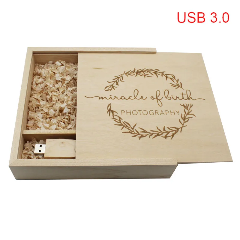 TEXT ME usb3.0 логотип фотография 360 градусов клен + коробка usb флэш накопитель 4 ГБ 8 16 32 3