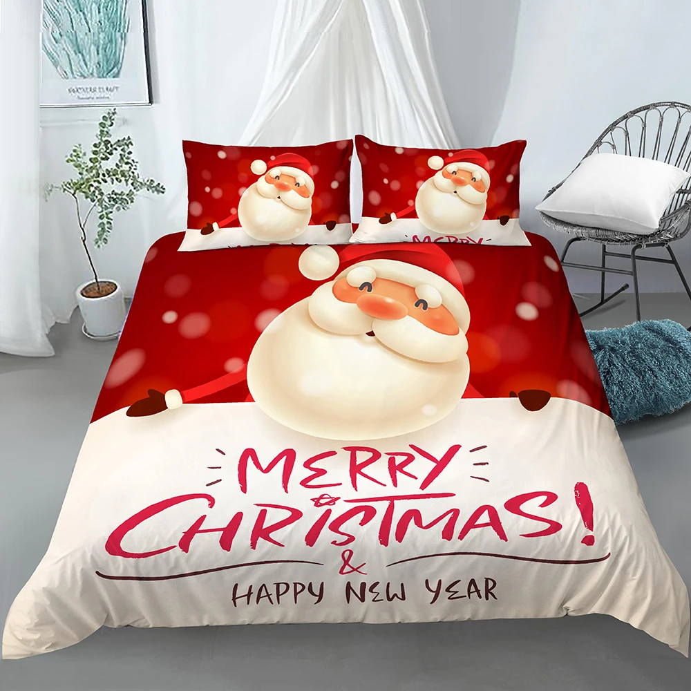 Новый рождественский Комплект постельного белья с Санта-Клаусом 2020 2/3 шт.
