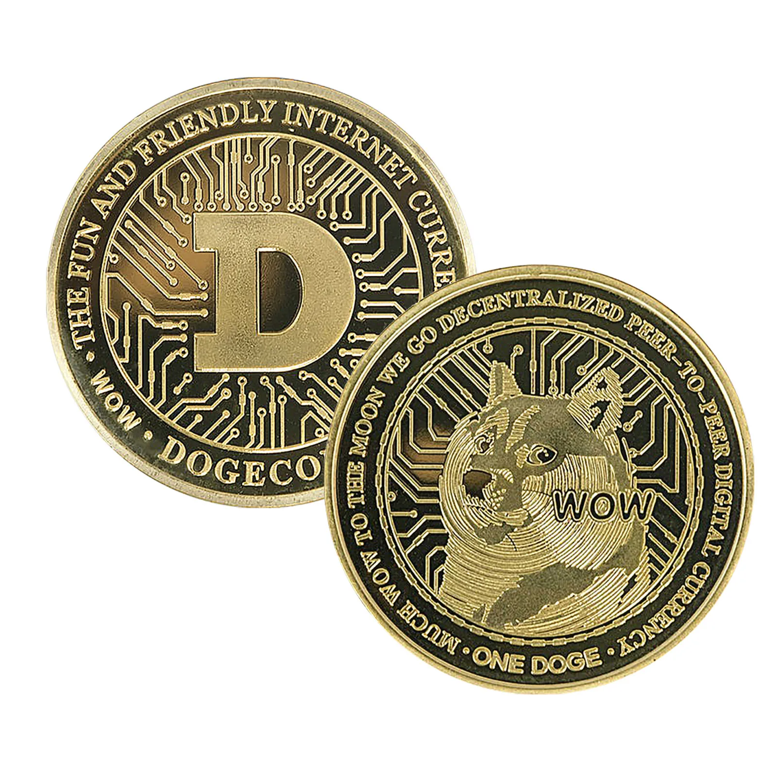 Смешные Юбилейные Монеты Dogecoin из сплава позолоченная монета Doge 2021 украшение для