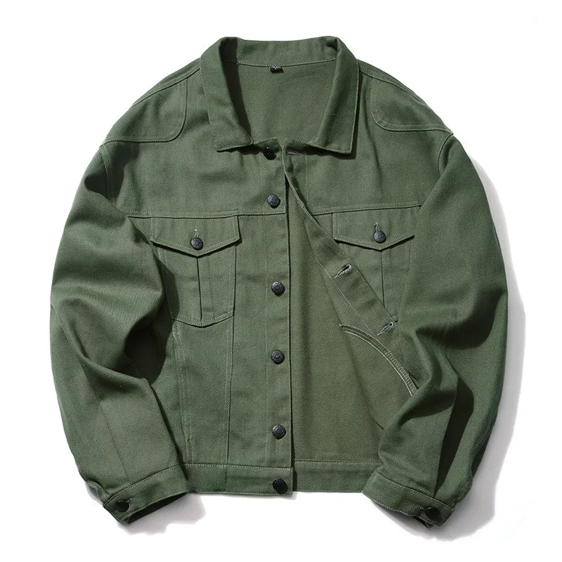 Мужская свободная джинсовая куртка повседневная в Корейском стиле черного или