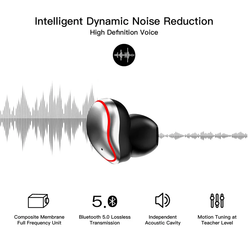 Металлический корпус 5 0 Hi Fi Bluetooth наушники беспроводные гарнитуры CVC8.0