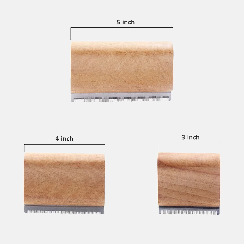 

Professional Pet Wooden Groomer Ergonomic Design Wood Groom Brush,Cats and Horses Deshedding Grooming Tool, No Hurt for Dogs