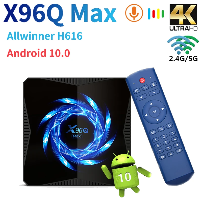 Приставка Смарт ТВ X96Q MAX Android 10 4 + 32/64 ГБ|ТВ-приставки и медиаплееры| |