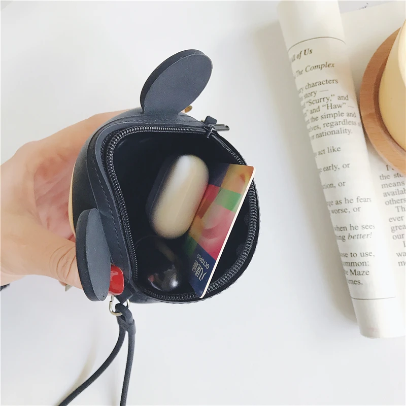 3D Cartoon Soft Silicone Earphone Bag For Girls Kids Gift Women Mini anime Coin Purse Cards Holder Zipper Small Wallets | Электроника