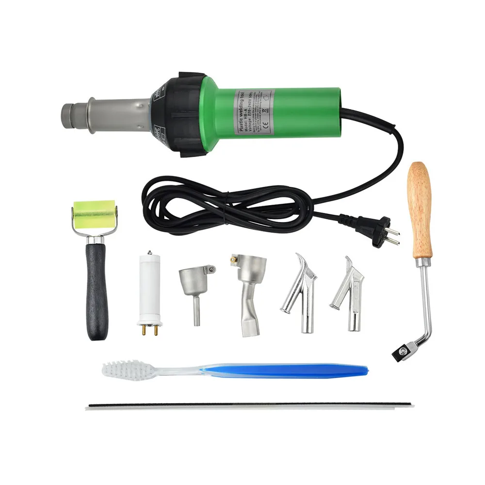 

1600W Plastic Welder Welding Hot Air Gun with Speed Nozzles Roller Pe PVC Plastic Rod US/EU Plug Heat Gun Power Tools