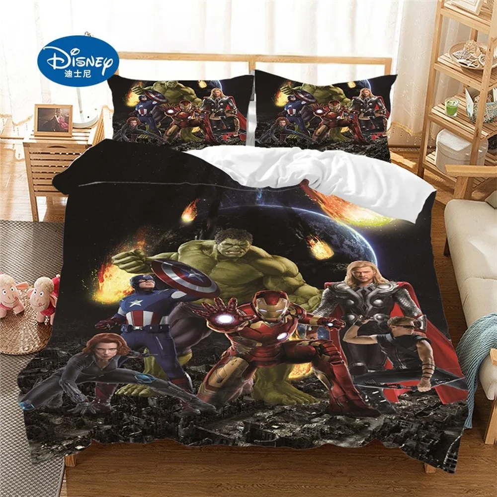 Disney Marvel Avenger Alliance 3D bedding set iron Man Queen King size comforter sets bedclothes Cartoon Duvet cover | Дом и сад