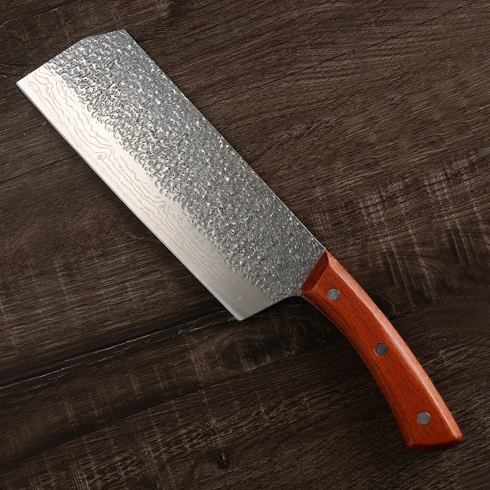 XYj 8-дюймовый измельчитель Nakiri кухонный нож кованый ручной работы полный тан