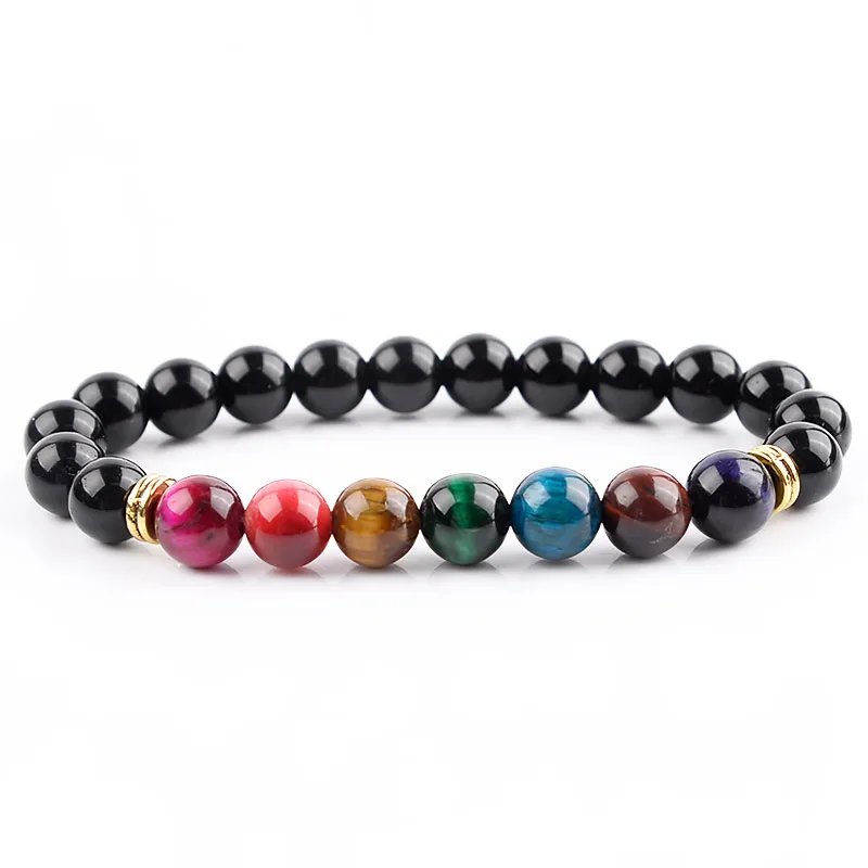 

19cm Tiger Eye Agate Round Natural Stone Bracelet For Men Women Essential Oils Diffuser Natural stone Beads Chain