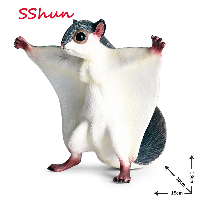 

15*10*13CM Children Simulation Wild Animal Animal Model Toys Solid Flying Squirrel Flying Squirrel Flying Tiger Rat Plastic