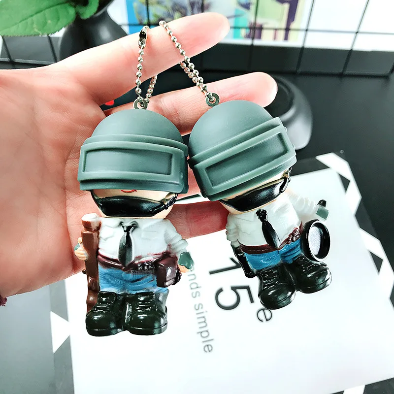 Мультяшная игра Pubg брелок уровень 3 Шлем ПВХ кукла кастрюля мужской пистолет
