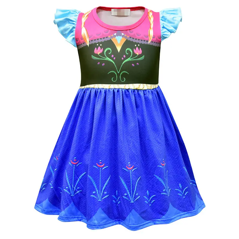 Платье Анны на день рождения для девочек Костюмы принцессы Эльзы маленьких детей