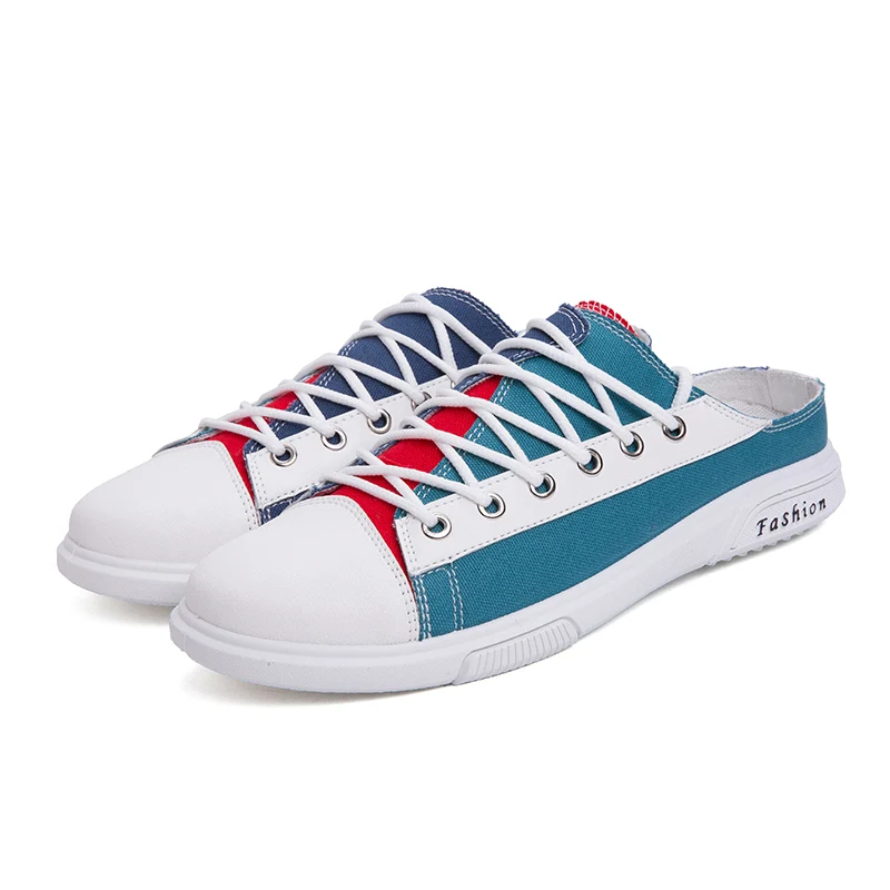 Новинка 2020 года Летние мужские тапочки Дышащие парусиновые Модные туфли