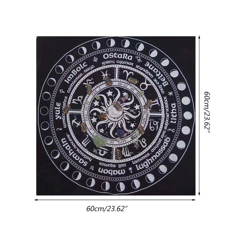 

60x60cm Divination Altar Oracle Card Pad Tablecloth Board Game Fortune Astrology Flannel Cloth Home Decoration