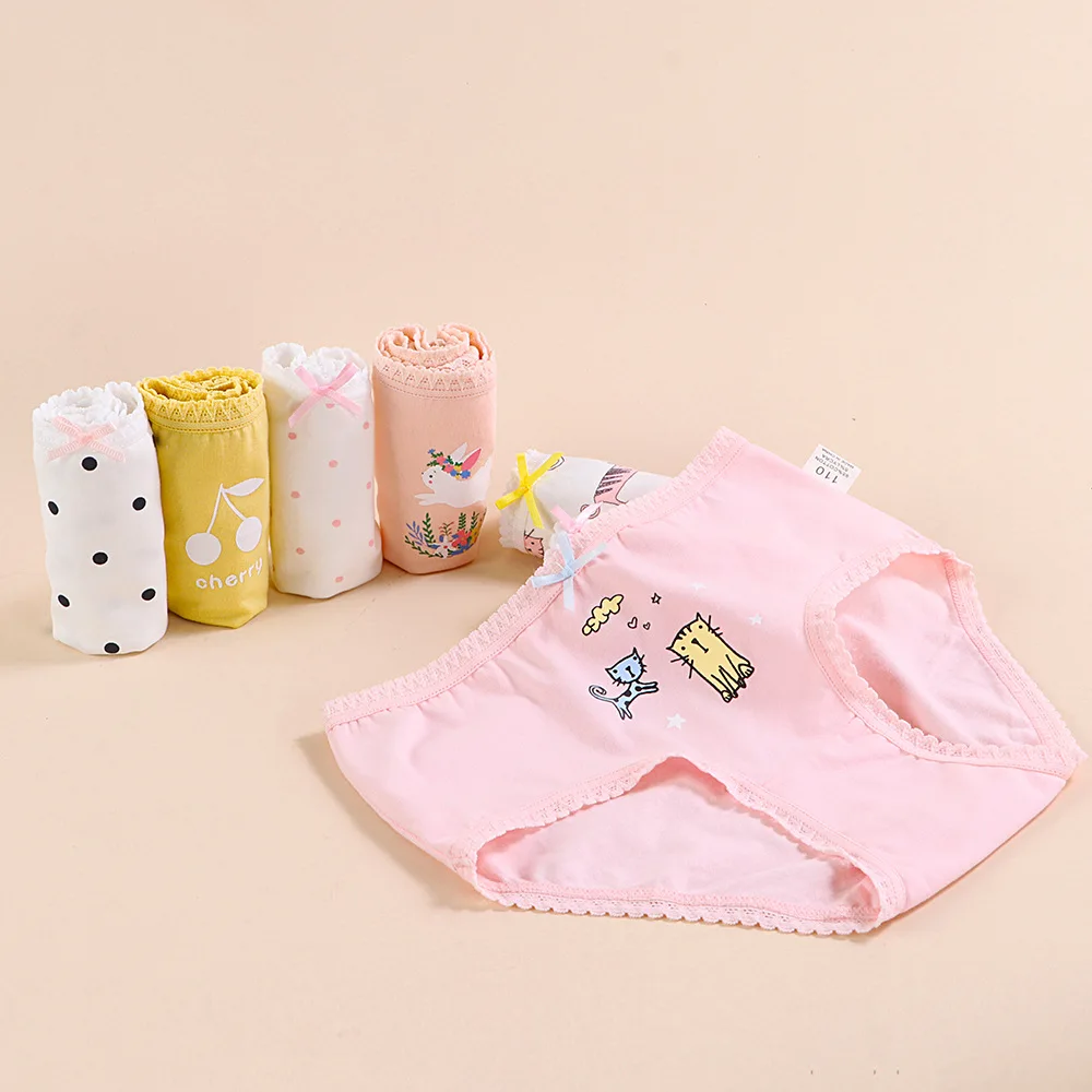 2 шт./упаковка хлопковые трусы для девочек 2-9 лет | Мать и ребенок