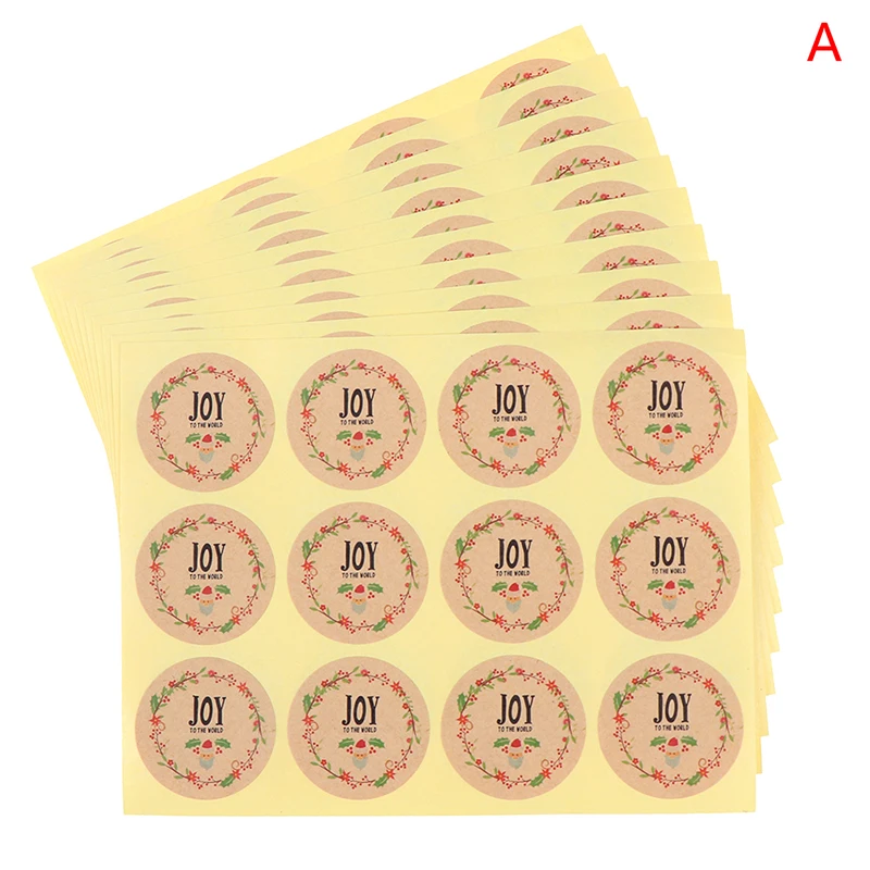 120pcs 60-500 шт Веселый Рождественский Санта Клаус Олень декоративные круглые самоклеящиеся уплотнительные наклейки s Подарочный стикер для канцелярских товаров - Цвет: 120pcs