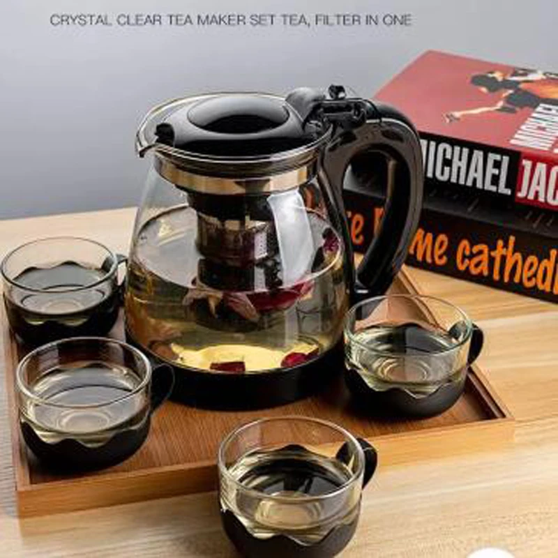 Термостойкий стеклянный чайник с фильтром для заварки Китайский кунг фу Пуэр
