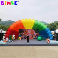 outdoor pop up rainbow colorful inflatable stage coverlarge white shell tent for music event concert decoration
