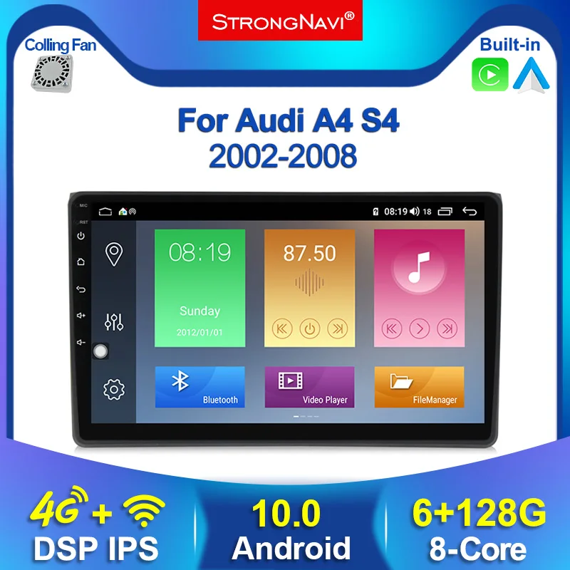 2 Din беспроводной автомобильный мультимедийный плеер Carplay радио GPS Android 10 6 + 128G для