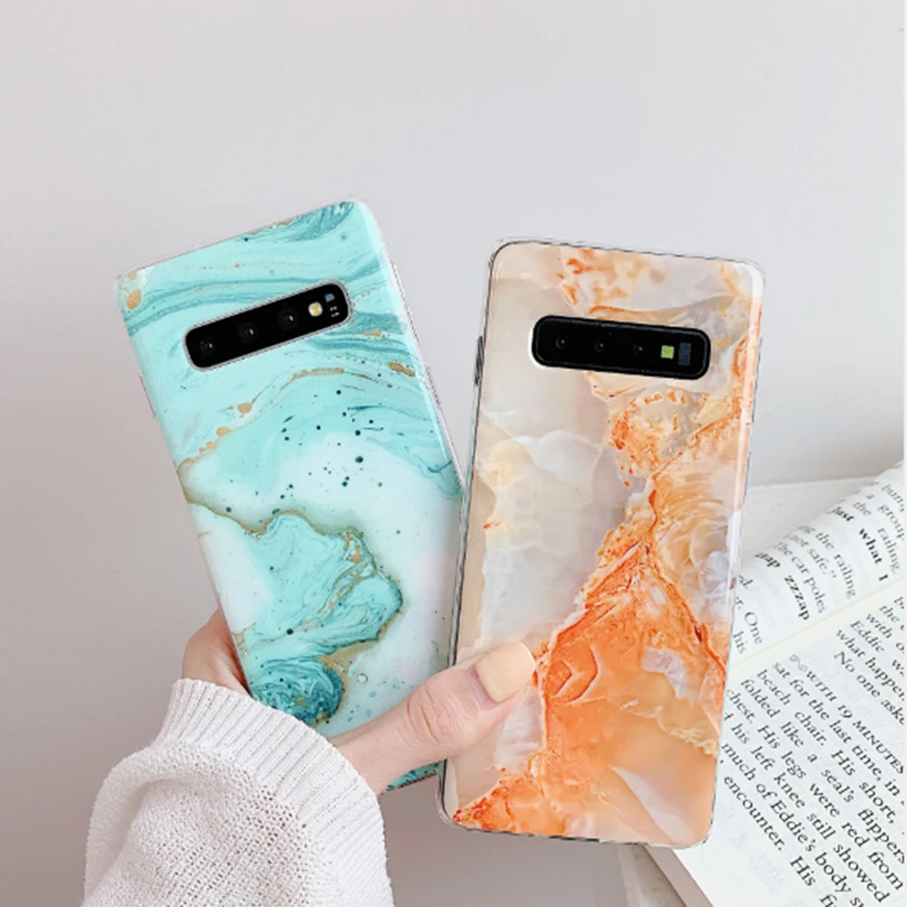 Модный чехол для Samsung Galaxy S8 S9 P30 P20 Mate 20 S20 S10 Plus lite pro Ультра мраморный мягкий