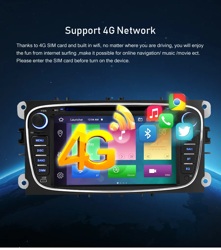 4G ram 64G rom Android 9,0 автомобильный Радио DVD навигационный плеер для Ford/Focus/Mondeo/S-MAX/C-MAX/Galaxy gps Видео Мультимедиа Стерео