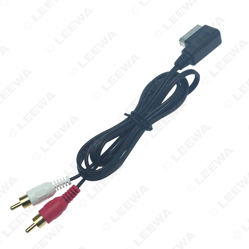 LEEWA 10X автомобильный интерфейс MDI/AMI к 2 RCA штекерному AUX кабелю для Volkswagen Audi