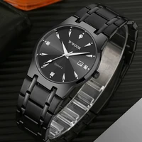 wwoor 2021 fashion men watches luxury diamond quartz full black watch for men stainless steel waterproof date clock reloj hombre