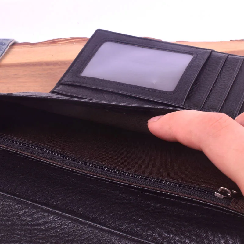 Мужской длинный деловой кошелек AETOO для отдыха Молодежный с несколькими картами |