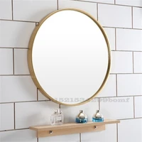 modern minimalist bathroom mirror round gold wall mounted wrought iron vanity mirror household hotel clear mirror diam 4050m