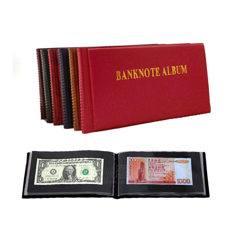 20 pages, can store 40 open banknote albums, Paper money currency stock collection protection album