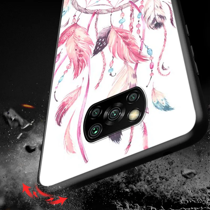 

Watercolor Painting Feathers For Xiaomi Poco X3 NFC M2 X2 F2 C3 M3 Pocophone F1 Pro Mi Play Mix 3 A2 A1 6 5 lite Phone Case