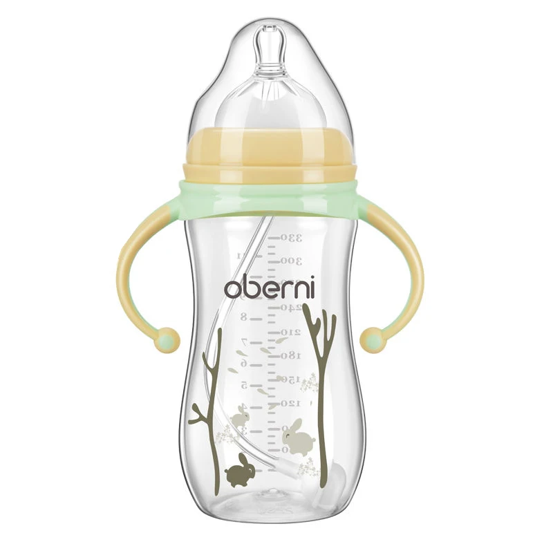 

Parabebe Baby Bottle PP Wide Diameter Baby Milk Bottle Fall-proof Plastic Newborn Water Bottles with Straw Kids Cup Baby Feeder