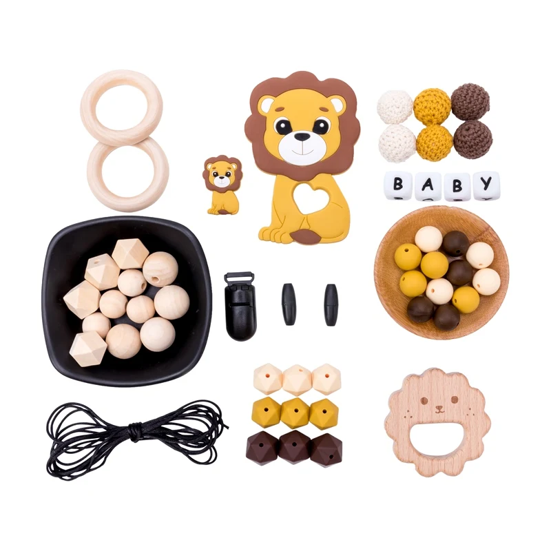 1 комплект детский силиконовый Прорезыватель для зубов деревянное кольцо