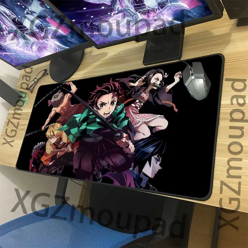 Большой коврик для мыши XGZ черный с застежкой по краям аниме рассекающий демонов