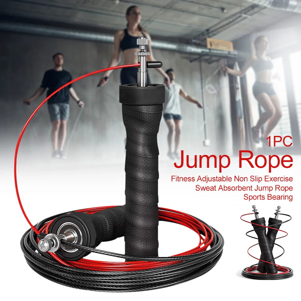 

Bearing Workout Gym Skipping Boxing Sports Fitness Speed Racing Men Women Sweat Absorbent Non Slip Exercise Jump Rope Adjustable