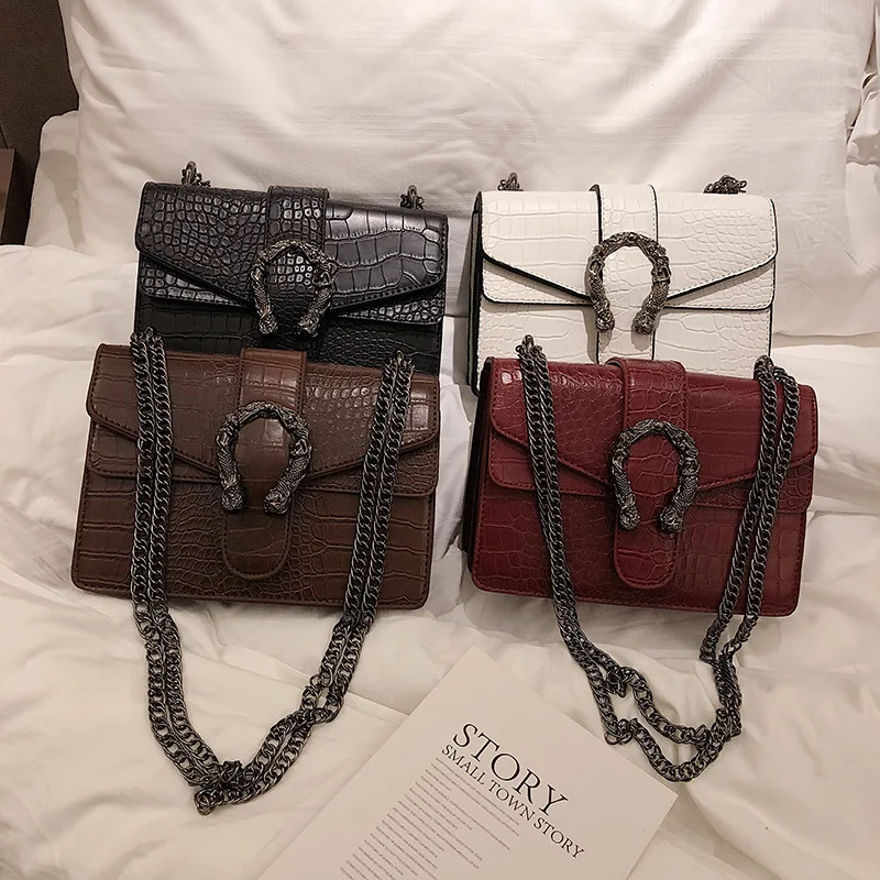 

2019 women alligator leather handbags Vintage Chians shoulder crossbody bags